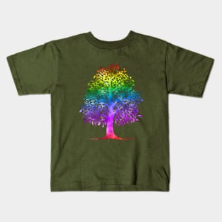 Pretty Rainbow Tree Kids T-Shirt